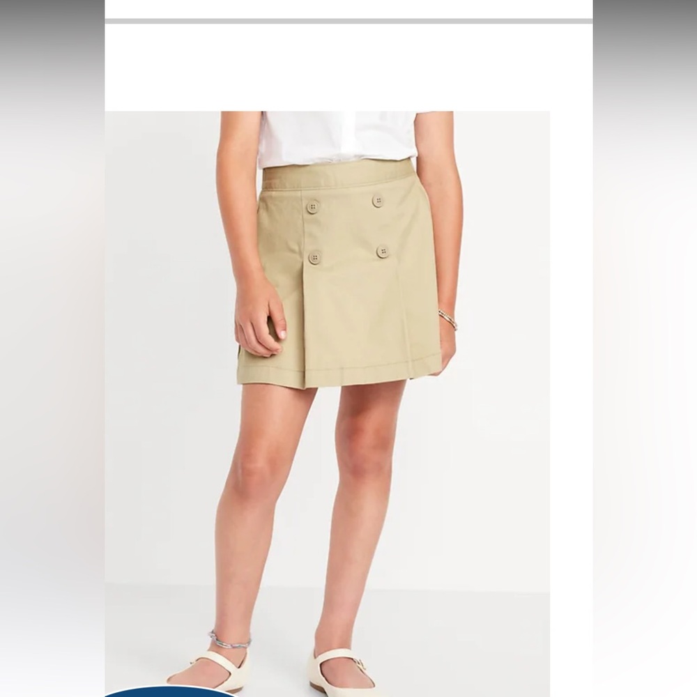 NWT Old Navy School Uniform Skort For Girls Sz M Rolled Oats Khaki